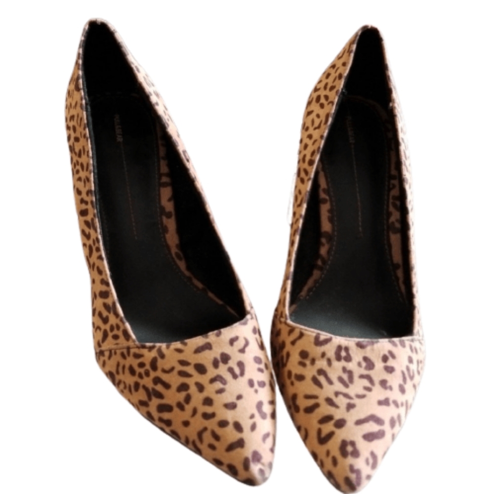 Preowned leopard fabric heels sz 38 - Picture 1 of 4